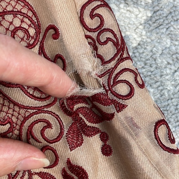 Stella McCartney Bolsena Dress Mini Mesh Overlay Embroidered Black Beige Red 40 - Picture 10 of 16